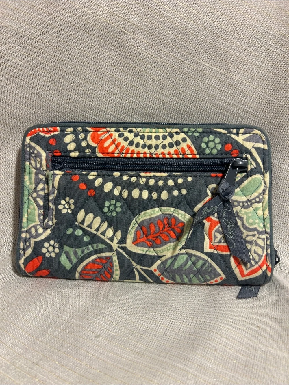 Vera Bradley Turn Lock Wallet Blue Green Orange Floral – Excellent Conditio
